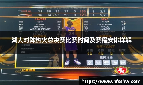 湖人对阵热火总决赛比赛时间及赛程安排详解